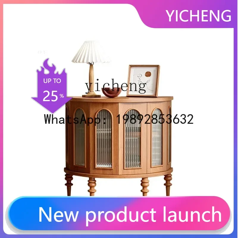 

X8 French Style Retro Porch Side Cabinet Retro Cherrywood Corridor Cabinet Middle Ancient Roman Living Room Storage