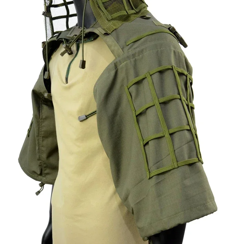 Tactical Ghillie Suit Sniper Airsoft Combat Ghillie Shawl Coat Clothes Outdoor Hunting Shooting Camouflage Hood Ghillie Suit