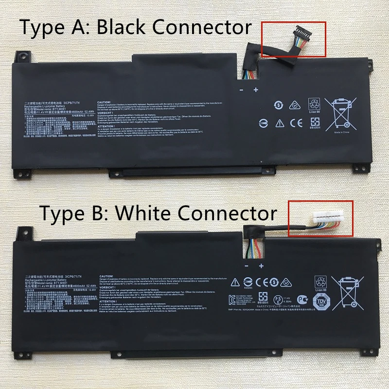 Imagem -02 - Bateria do Portátil para Msi Moderno 15 A10m098a10rda11mua11sbla5ma10rasa10rb-013 A4mw Prestige14 Ms1551 Bty-m491 3icp6 71 74