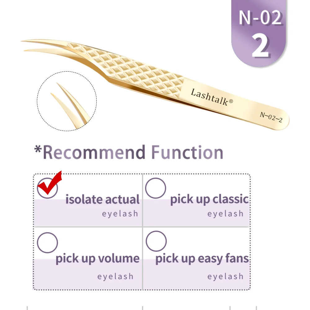 Lashtalk Wimpernverlängerungspinzette, Make-up-Tools aus Nagaraku, Edelstahl, nicht magnetisches Volumen, gefälschte Wimpern, Zubehör, präzise
