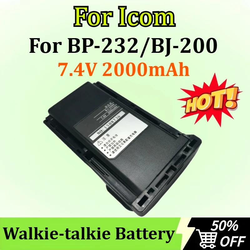 

Newly upgraded 7.4V 2000mAh for Icom BP-232/BJ-2000 Walkie-talkie Battery Replacement
