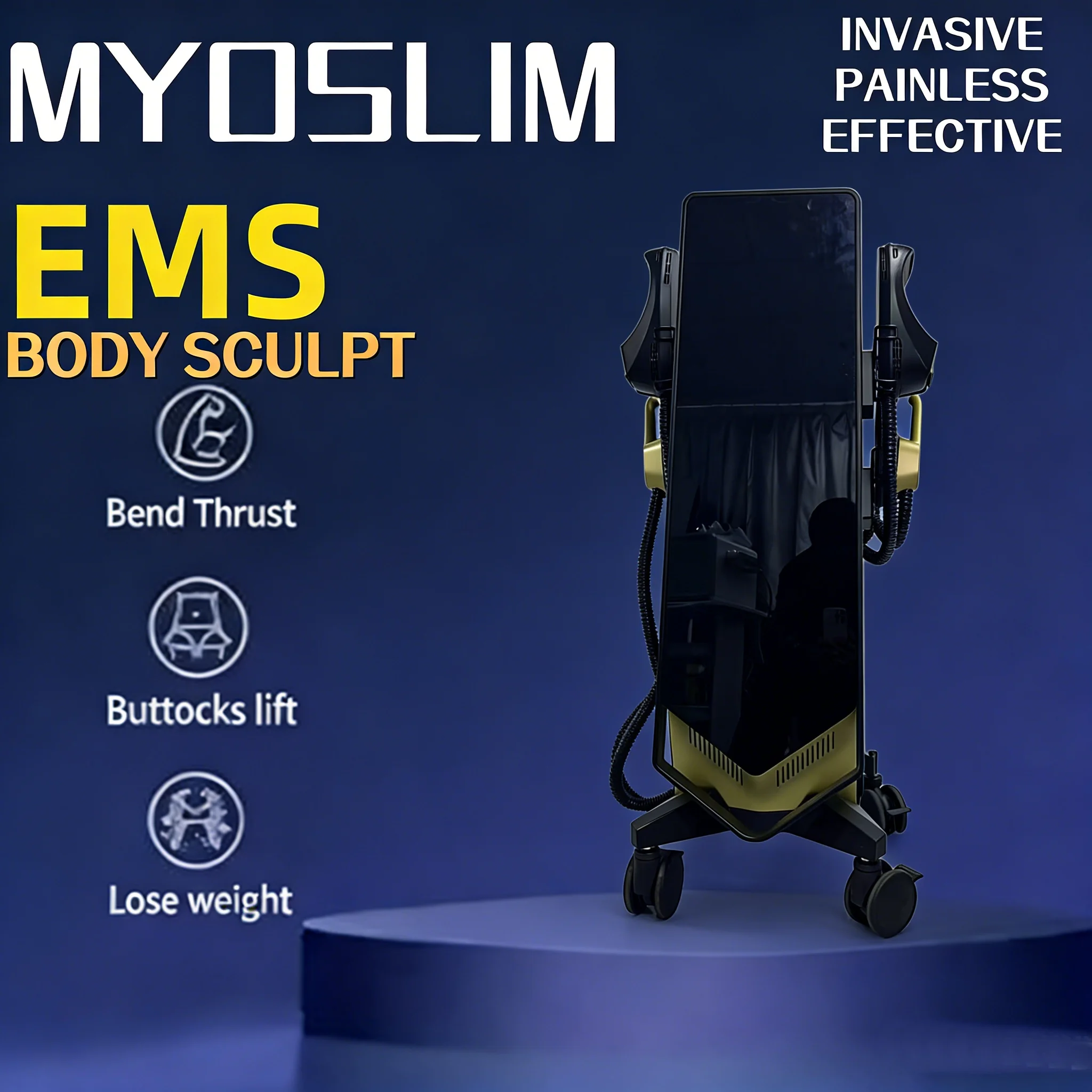 

Профессиональный аппарат для коррекции фигуры Myoslim EMS с 4 манипулами, электромагнитная стимуляция мышц, неинвазивное оборудование для контурной пластики тела