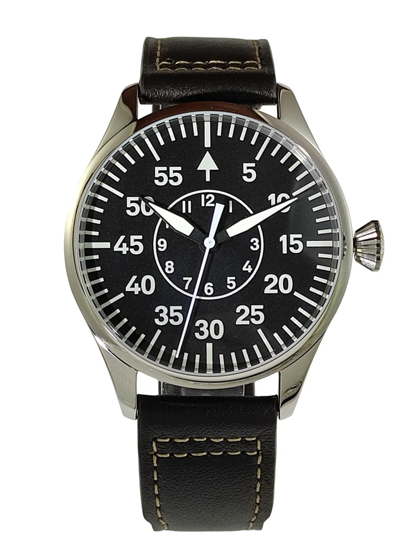 Men's 40mm Vakuy Quartz Watch, Pilot Style, Japanese VH31 Movement, Sweeping Seconds, Luminous, No Date, Three-Hand, Waterproof