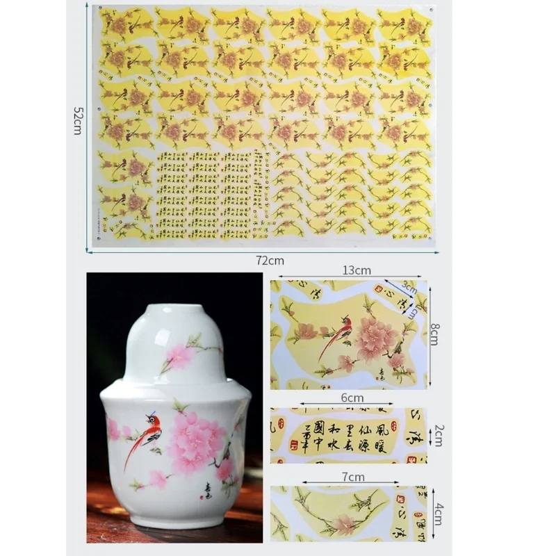 1 Sheet Glaze Underglaze Flower Paper Porcelain Decal Paper Transfer Ceramic Decals Pottery Ceramics Clay Transfer Paper
