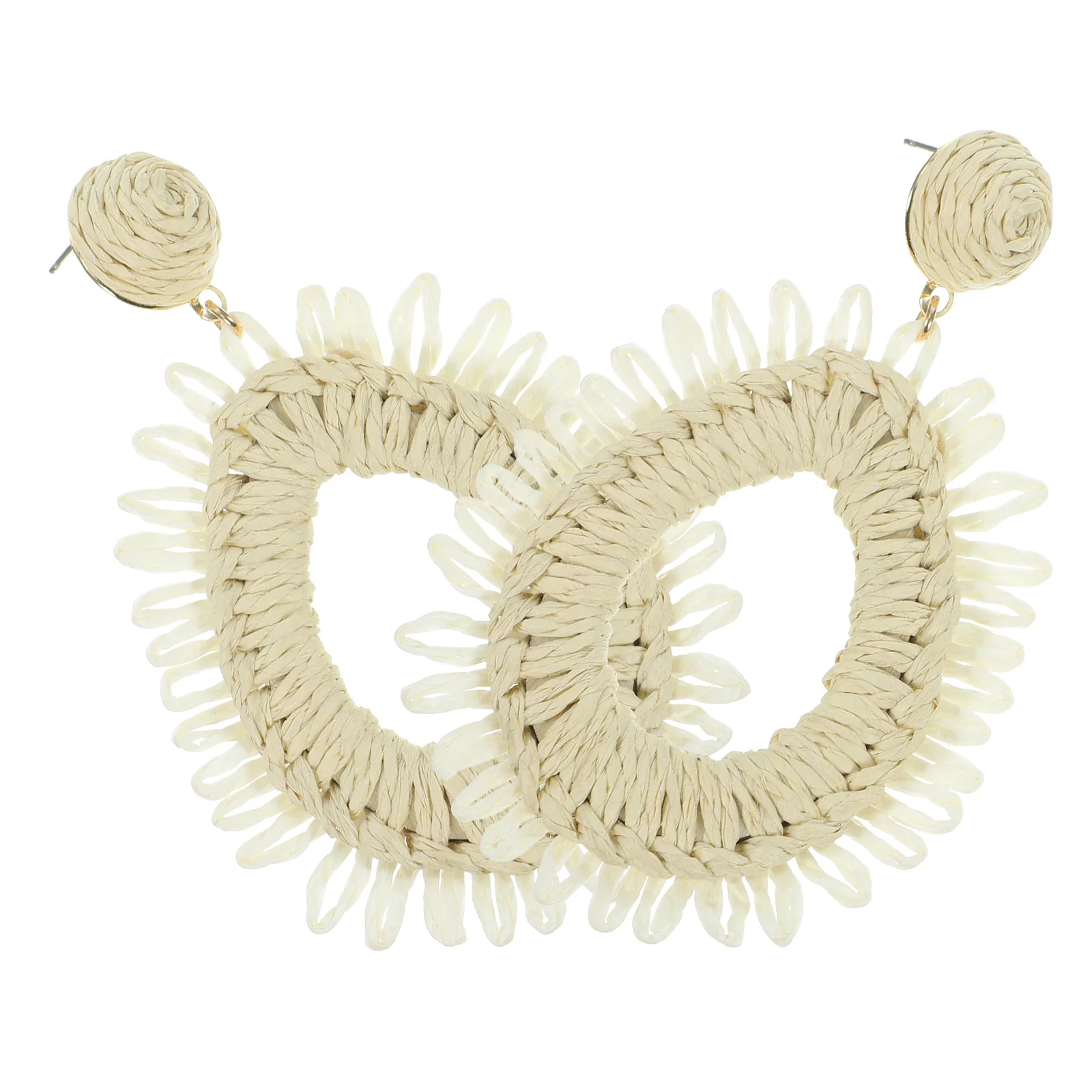 1 Paar Waterdruppel Raffia Oorbellen Vrouwen Bohemian Zomer Lichtgewicht Strand Accessoires Fashion Statement Sieraden