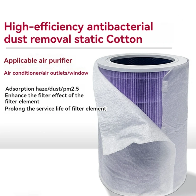 Primary Filter Cotton for Air Purifiers/Air Conditioners/Vents/ Filter Anti-Dust Effective Filtration PM2.5 50PCS-A57M