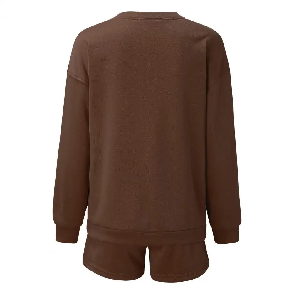 Women Outfit Plus Size Women Suit Women’s Two Piece Outfit Set Oversized Lounge Tracksuit Long Sleeve Sweatshirt Shorts