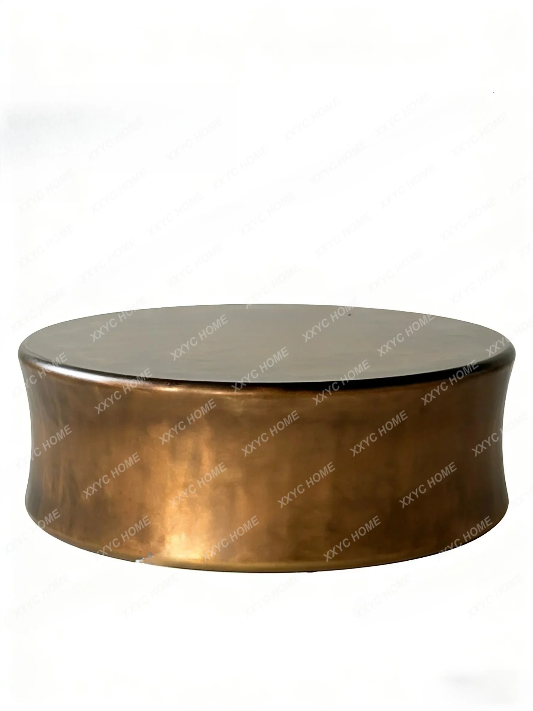 Medieval coffee table retro old artistic tea table round solid wood coffee table