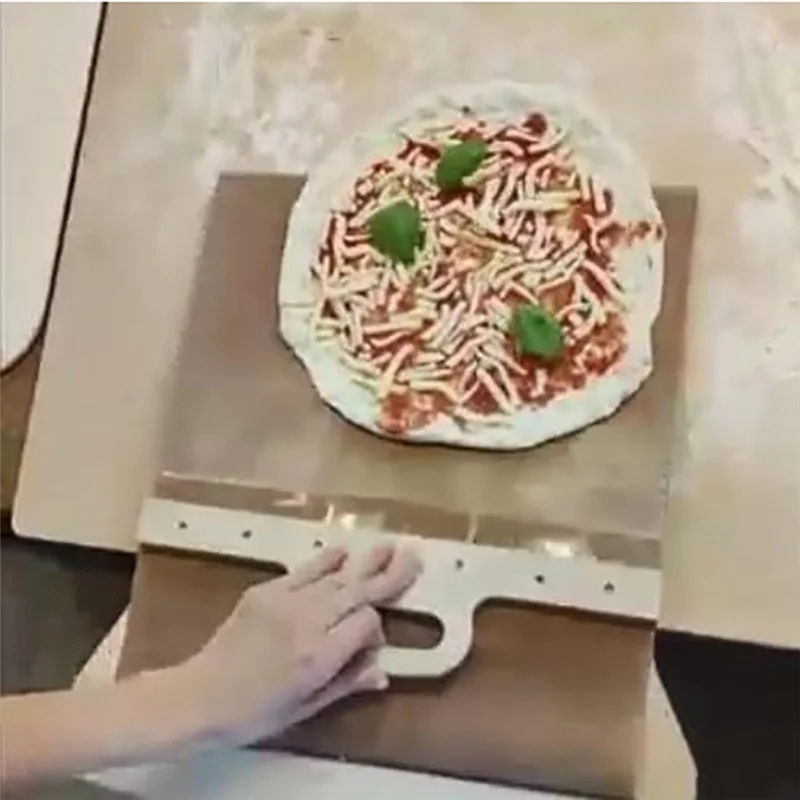 

A03I-Pizza Peel Non-Stick Easy Transfer Pizza Spatula For Pizza Dough, Sliding Pizza Shovel With Handle