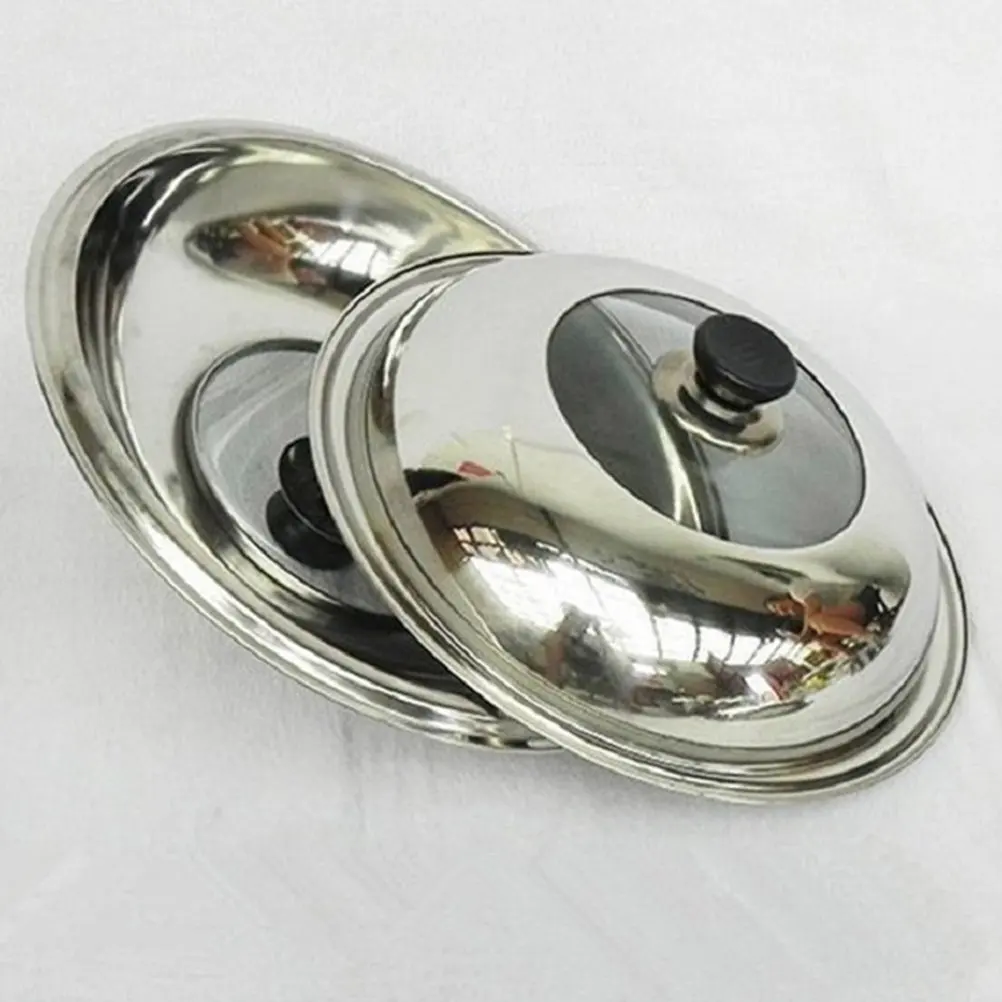 Universal Stainless Steel Pot Lid with Clear Glass Center, Heat-Resistant Handle, Tight Seal for Cookware