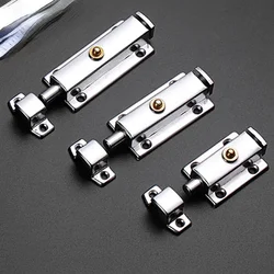 Thickened Stainless Steel Bolt Surface-mounted Automatic Spring Wooden Anti-theft Bathroom Door and Window Lock