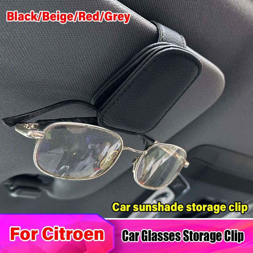 

Car Sun Visor Eyeglass Hanger Clip Glasses Holder Multi-Function Automobile Accessories Storage For Citroen C3 C4 C5 DS3 DS4 DS5