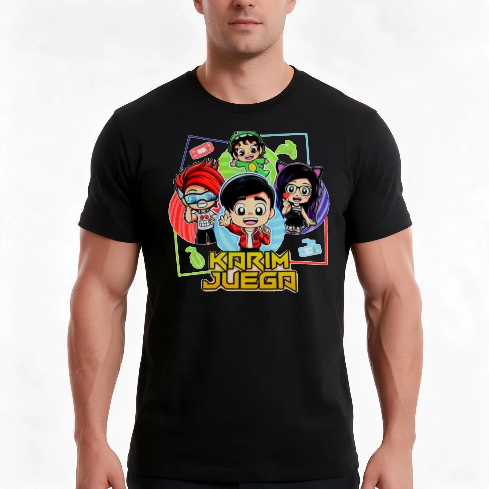 Karim Juega merch T-Shirt, Summer Casual Cotton Tee, Oversized Streetwear Tops, Vintage Graphic Print, Loose Fit Short Sleeve