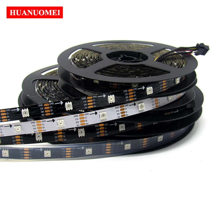 

DC 5V 32LEDs/M SK9822 Pixel RGB LED Strip Light 5050 SMD Digital Flexible Tape Ribbon Addressable Magic Color Decoration TV Lamp