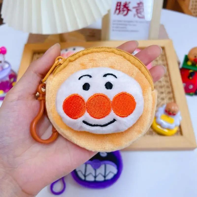 Anime Cartoon Anpanman Coin Purse Wallet Storage Kawaii Baikinman Plush Dolls Pendant Birthday Gift for Children and Students