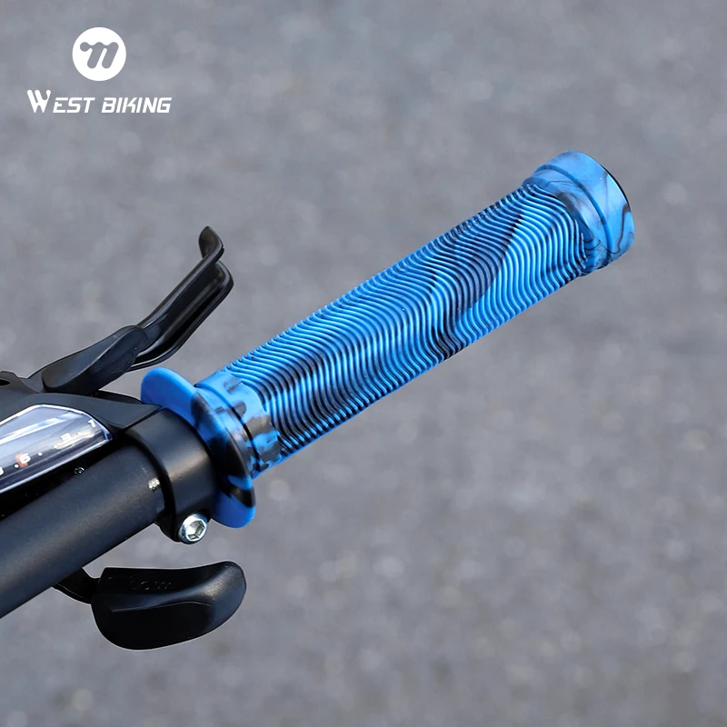 

WEST BIKING Multicolor Bike Grips Anti-slip Shock Absorbing Rubber Bicycle Handlebar Grips Universal 22.2mm for MTB Scooter BMX
