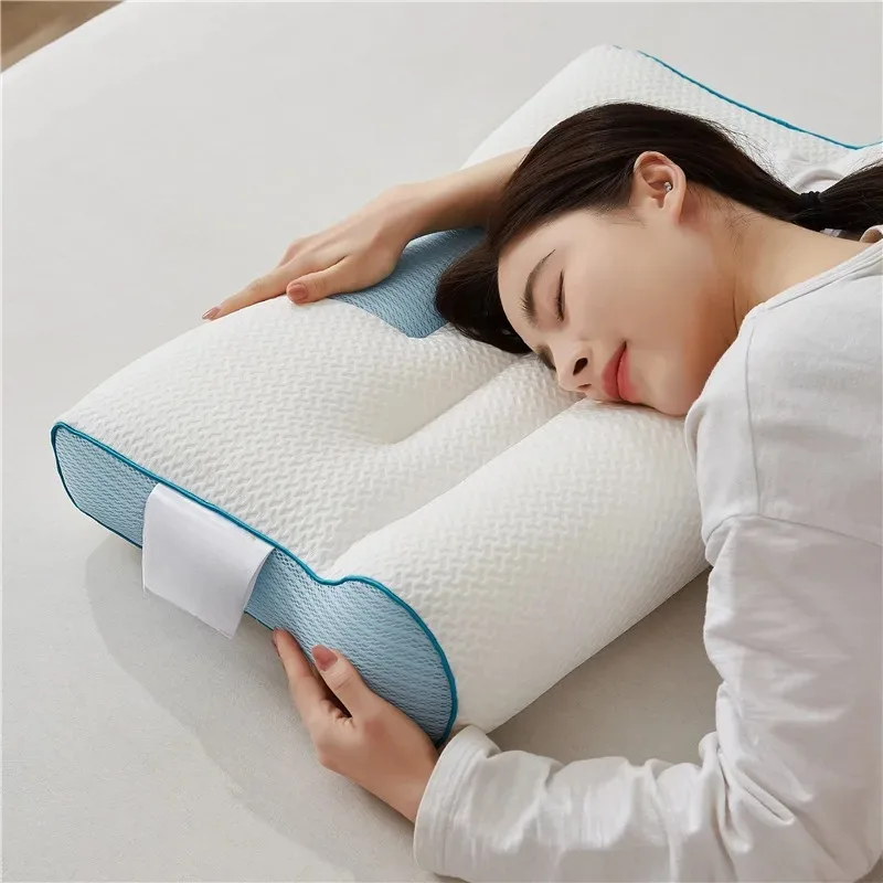 Orthopedic Reverse Traction Pillow Protects Cervical Spine and Helps Sleep Single Neck Pillow Machine Washable 48X74cm