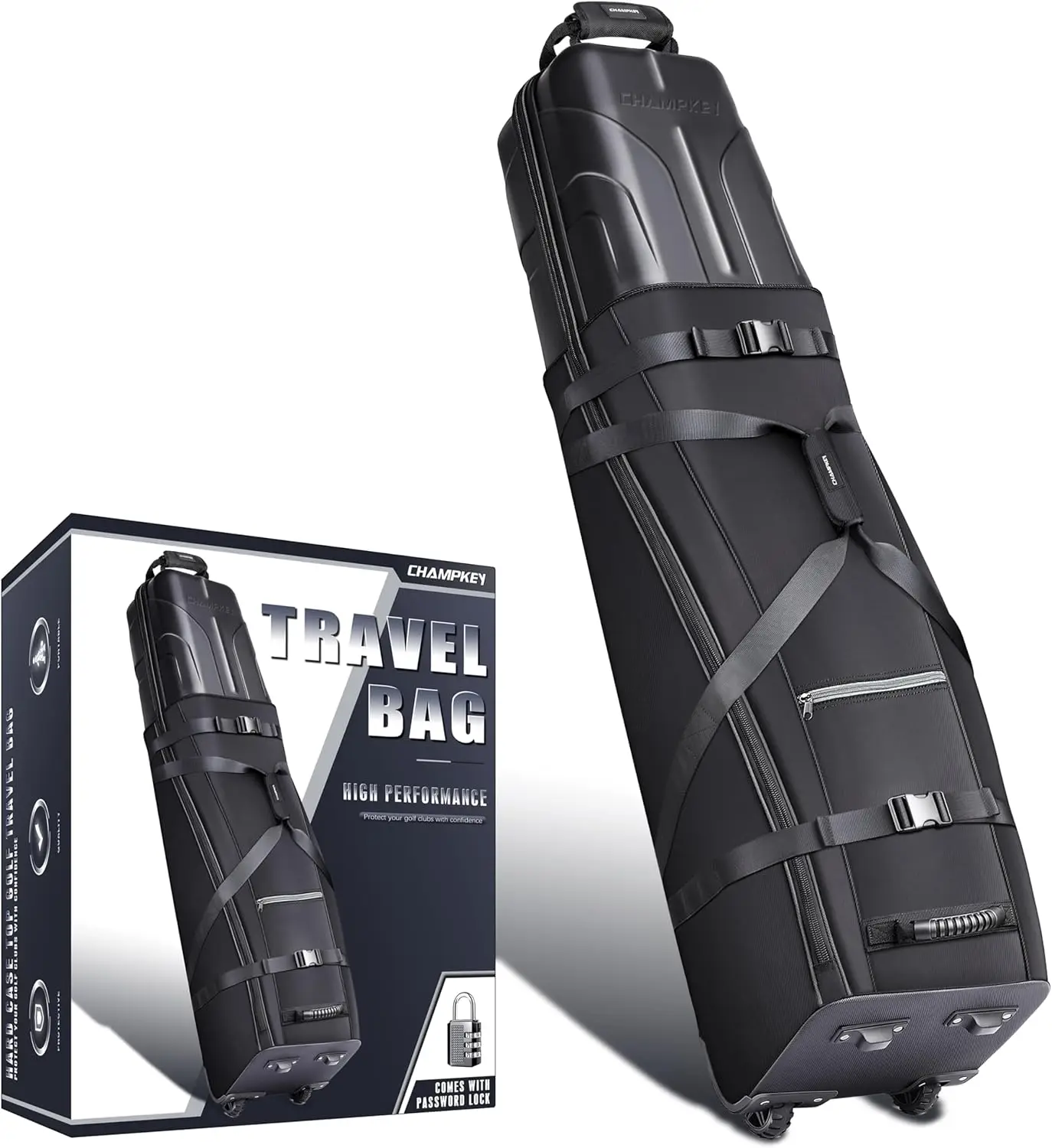 

Premium Soft-Padded Golf Travel Bag with Oversized Wheels for Airline Use - Durable Oxford Fabric