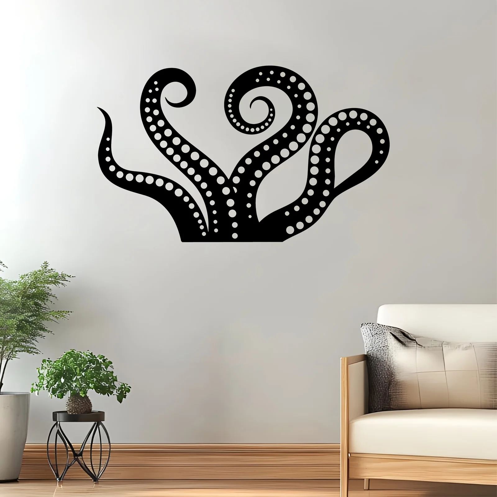 Metal Wall Art Octopus Tentacle Nautical Iron Rustic Hanging Detailed Mural for Patio Garden Ocean Party Decor Gift