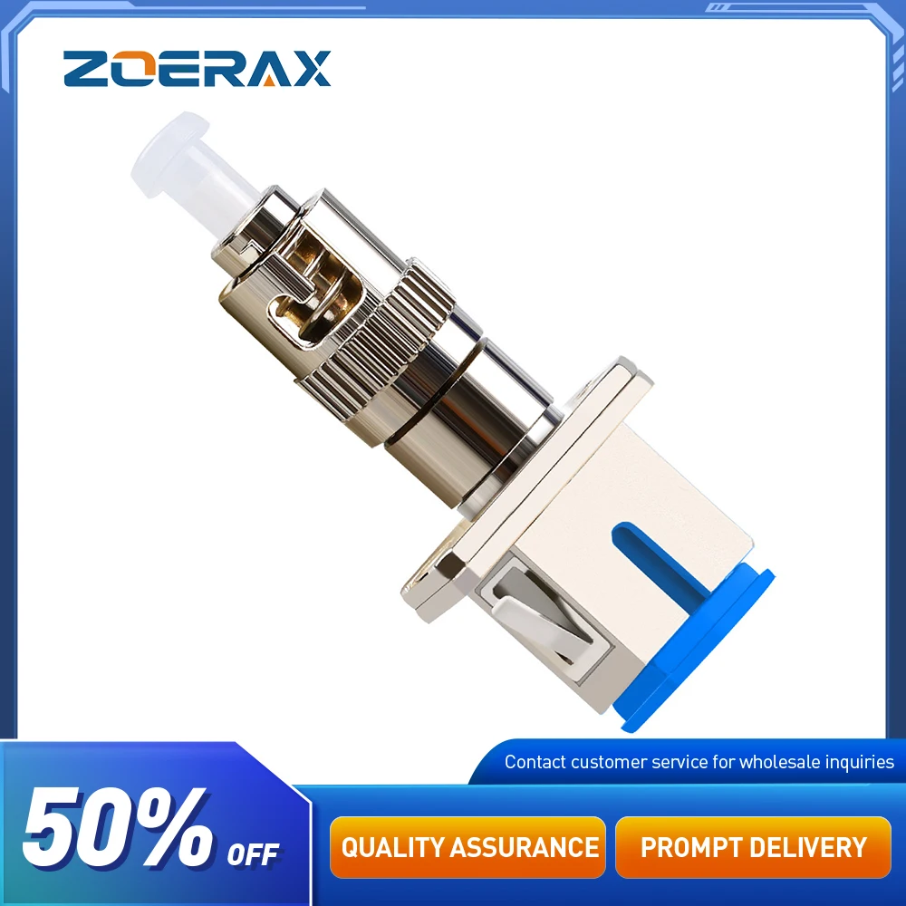 

ZOERAX ST/UPC Male to SC/UPC Female Simplex Hybrid Optical Fiber Connector Single Mode Adapter for FTTH Coupler
