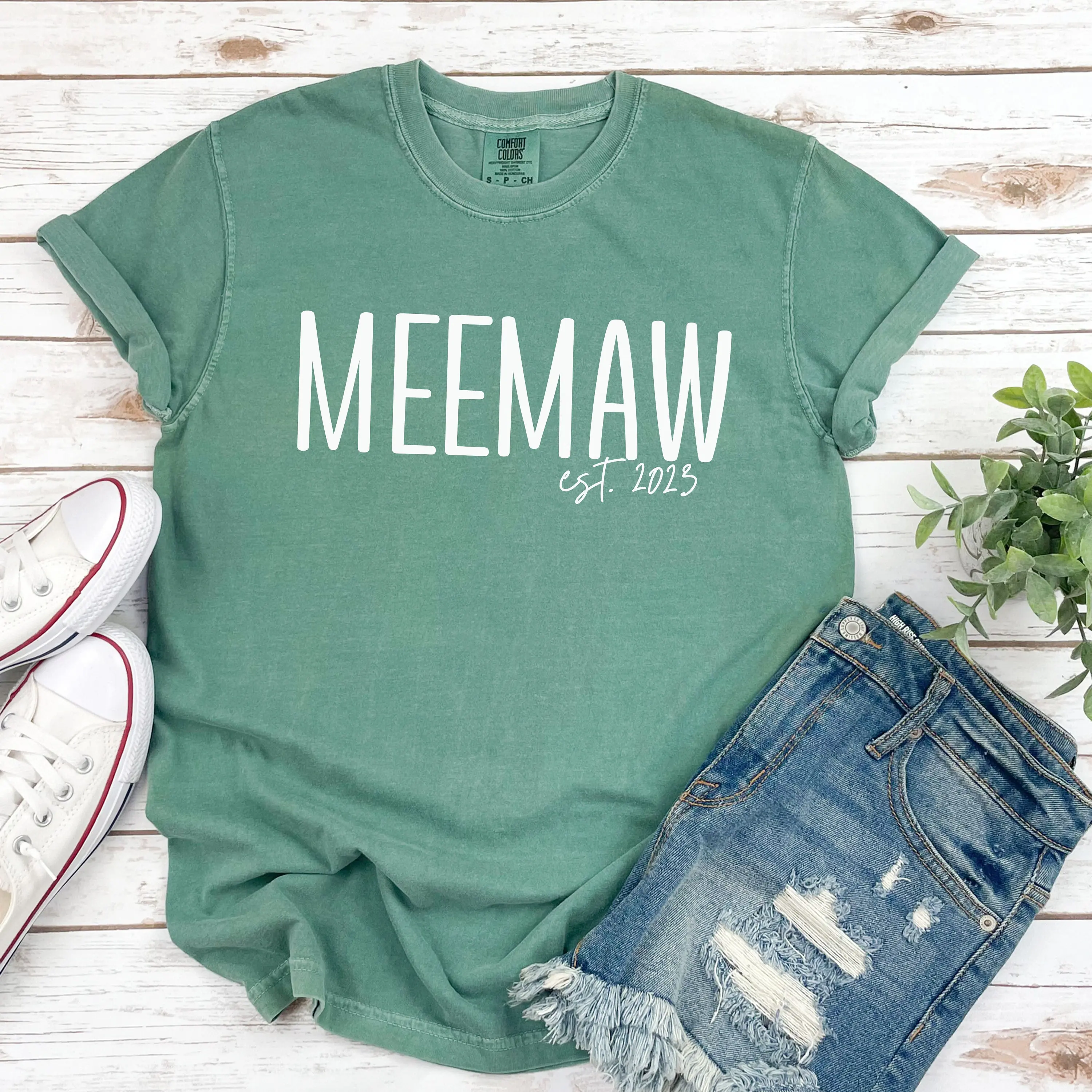 Meemaw Shirt Personalized Gift Grandmother New Est 2023 Gifts For