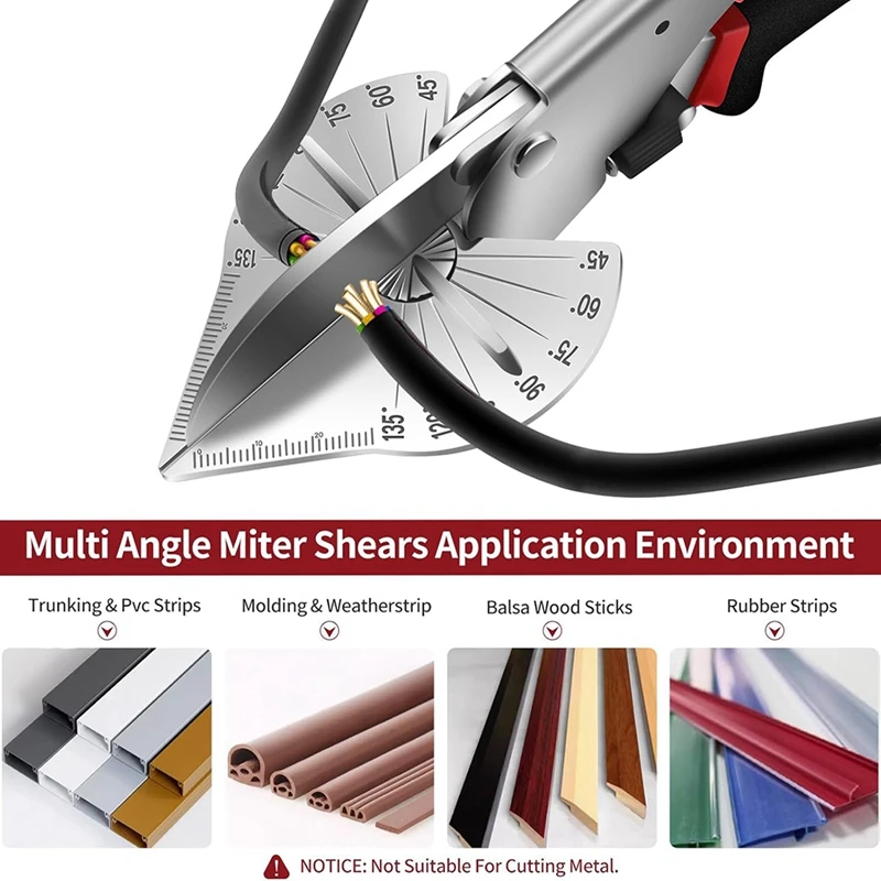 Multi Angle Miter Shears Miter Scissors For Soft-Wood Plastic PVC Moulding Shoe Molding Angular Trim Cutter Tool