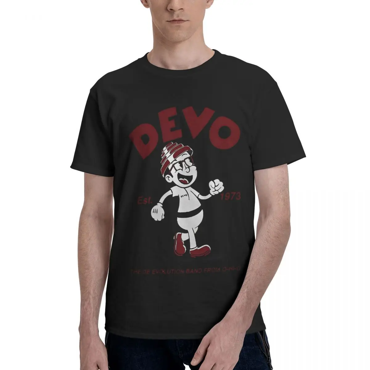 

Rare Devo Band Reprint 2 100% Cotton Casual Breathable Confortable Clothes Short Sleeve T-Shirt Graphic Tee