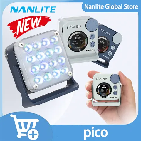 Nanlite pico 풀 컬러 마그네틱 LED 미니 포켓 라이트 스튜디오 야외 Vlog 촬영을위한 휴대용 RGBW 사진 채우기 라이트