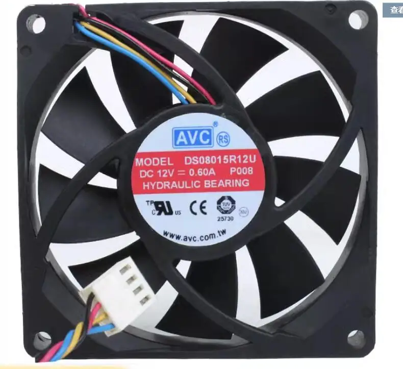 

AVC DS08015R12U P008 DC 12V 0.60A 80x80x15mm 4-Wire Server Cooling Fan