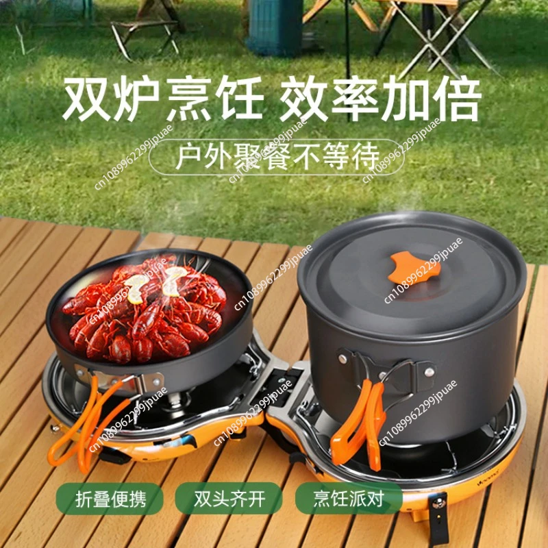 Backpacking and Camping Stove Cooking System with Camping Cookware