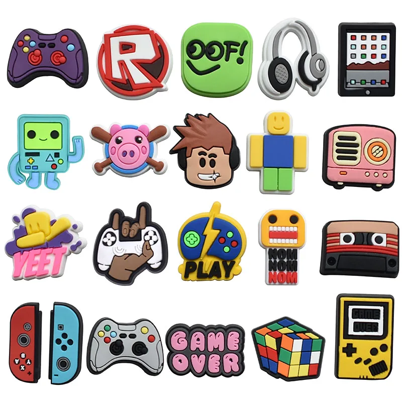 21Pcs Game Controller Shoe Charms For Slides Clog Sandals Shoes Decorations Accessories Buckle For Friend Party Gifts