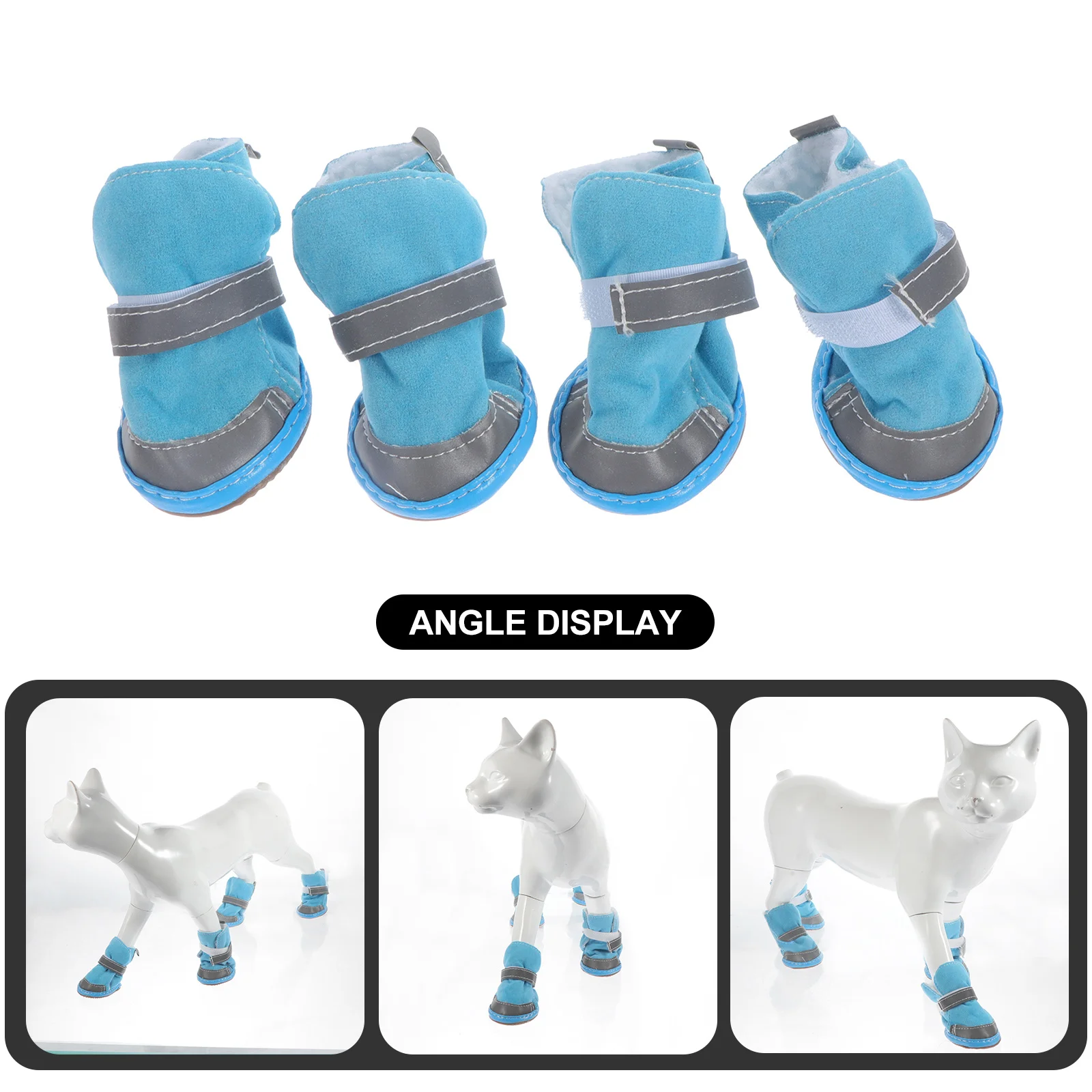 

4Pcs Small Dog Shoes Adjustable Secure Fit Pet Paw Protectors Outdoor Snow Boots Non Slip Walking Wear Dog Paw Protectors