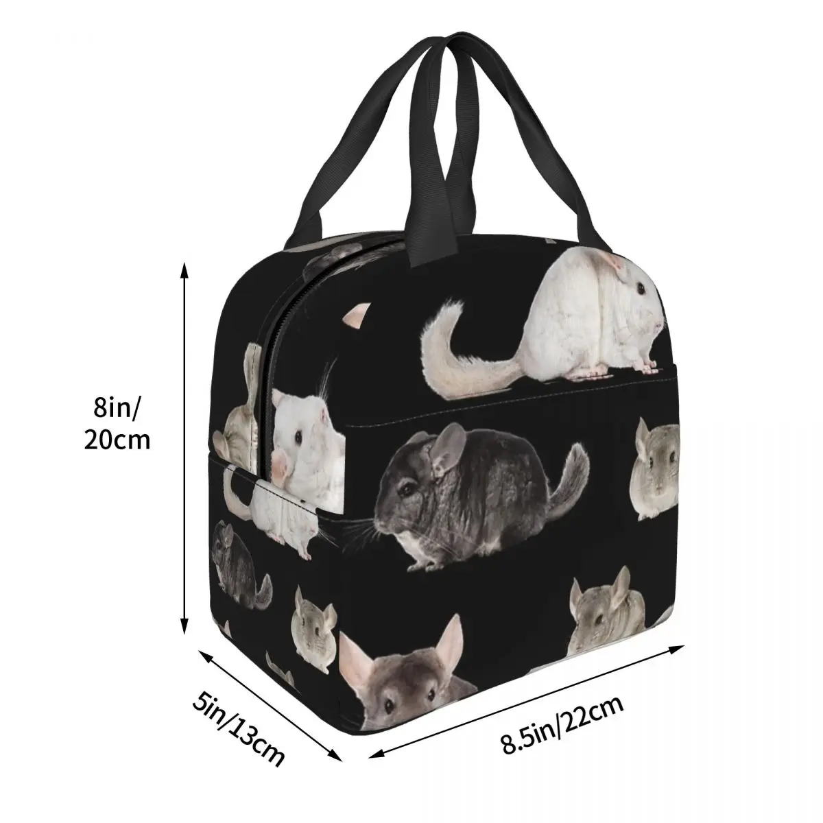 Chinchilla Sticker Pack Insulated Lunch Bag for Women Kids Leakproof Food Boxes Thermal Lunch Box Tote