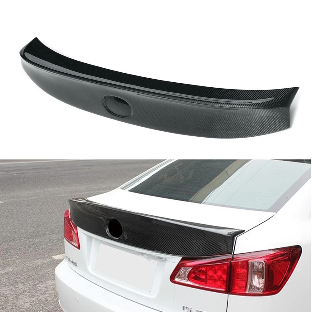 

WD Style Rear Spoiler Wing For Lexus IS250 IS350 IS F 2006-2013 Carbon Fiber Car Splitter Flap Add On Trunk Lid Decklid Trim Lip