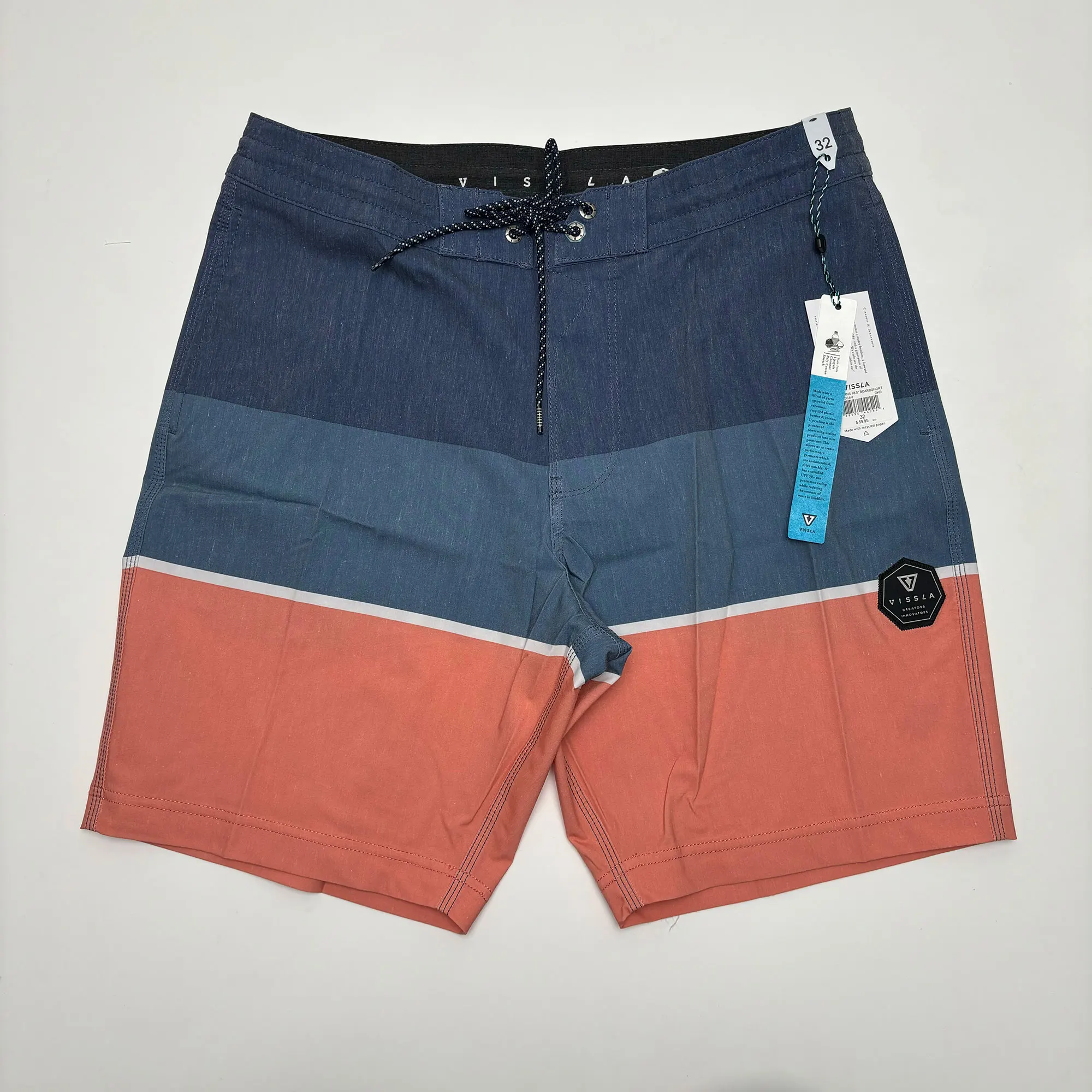 VISSLA 18.5” CAVERNS Boardshort Mens Surfing Swimming Beach Shorts Sport Bermuda Shorts Quik Dry 4-Way Stretchable