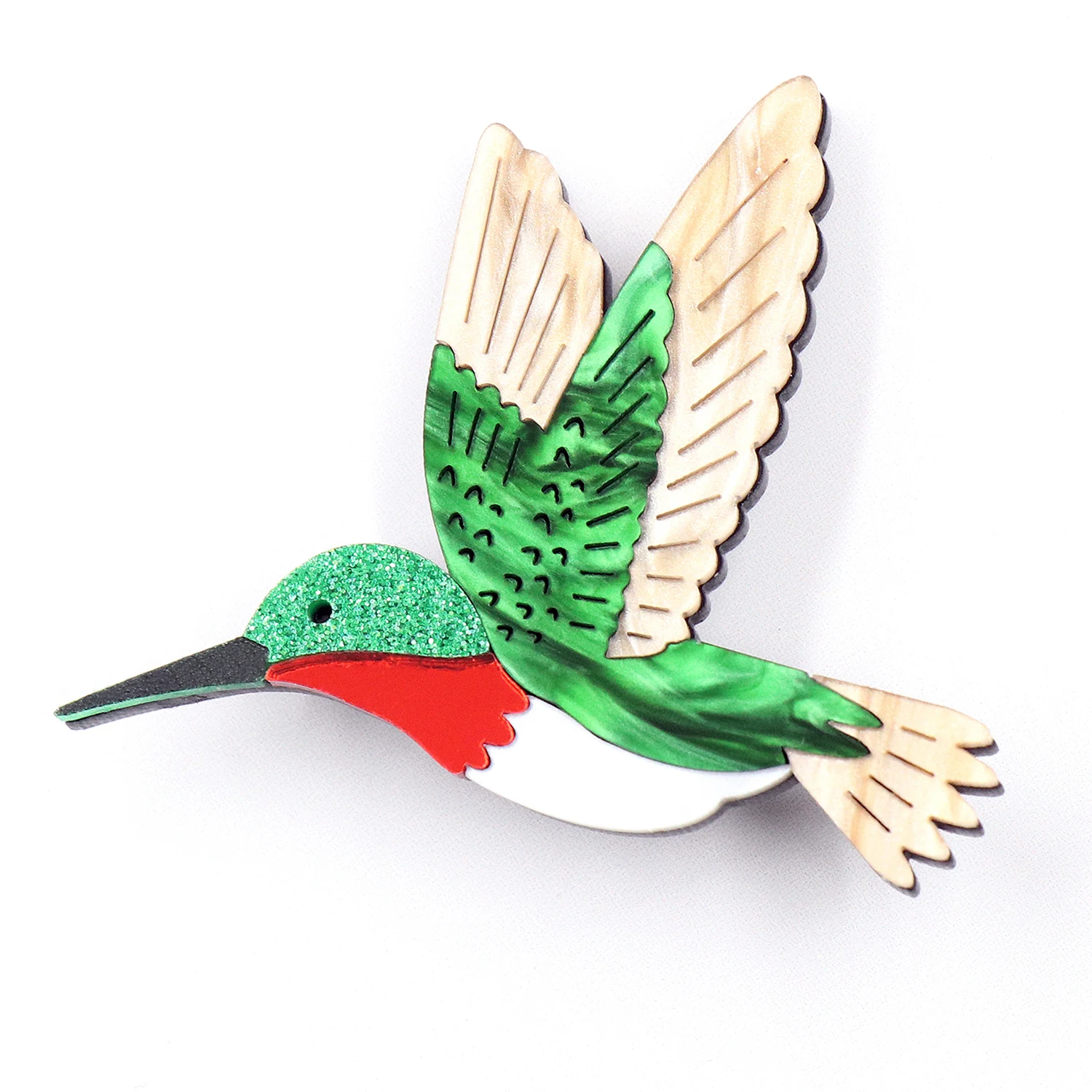 YYX2024 BH1076 Women Jewelry Handmade Colorful Hummingbird Bird Brooch