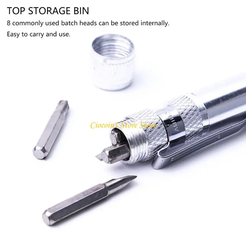 A3PC Portable Hand Tools Compact Manual Screwdriver Set with 8 Interchangeable Bits for Mobile Phone Small Appliance Repairs