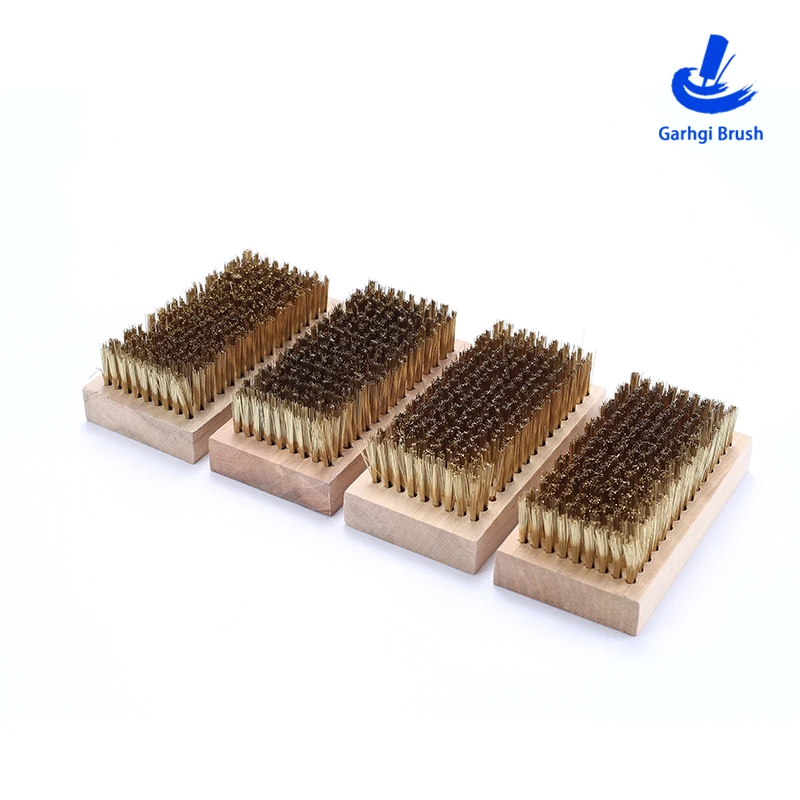 Copper Wire Utility Scrub Brushes for Cleaning Rust Remove Hardwood Backing Hand Manual Tools Metal Brush Dirt Paint Clean