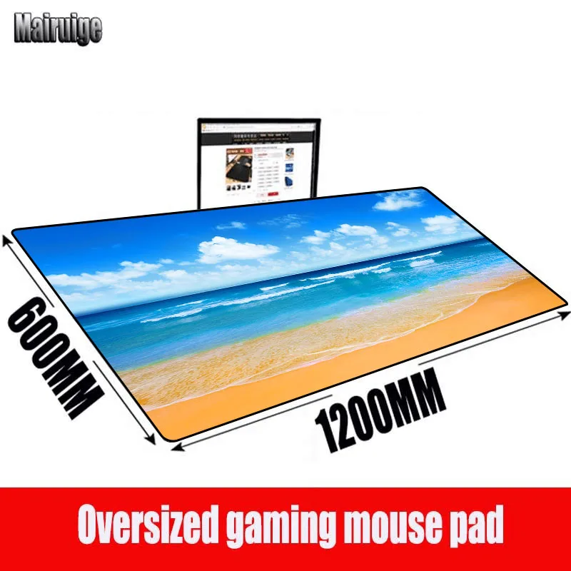 

Mouse Ped Beach Ocean Gaming Pad Laptop Gamer Xxl Mousepad Desktop Carpet Mouse Pad Large Game Room Decoration Office Desk