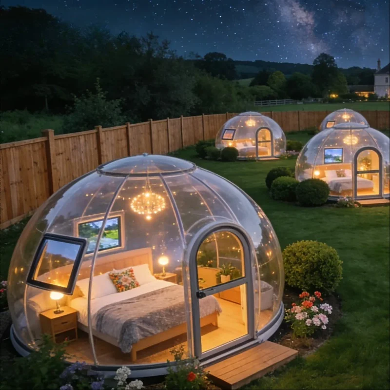 Modern Bubble House PC Dome House Starry Sky Room Bubble House Outdoor Camping Starry Sky Room