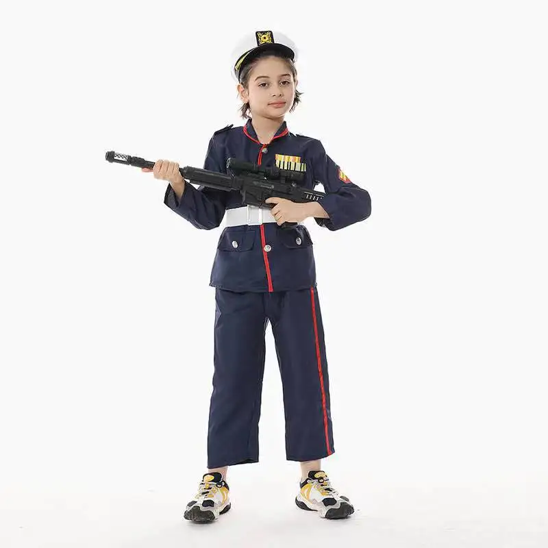 Children's loween Firefighter Costume Role Play Pilot Lawyer Doctor Worker Outfit Polyester Material Traditional Chinese F...