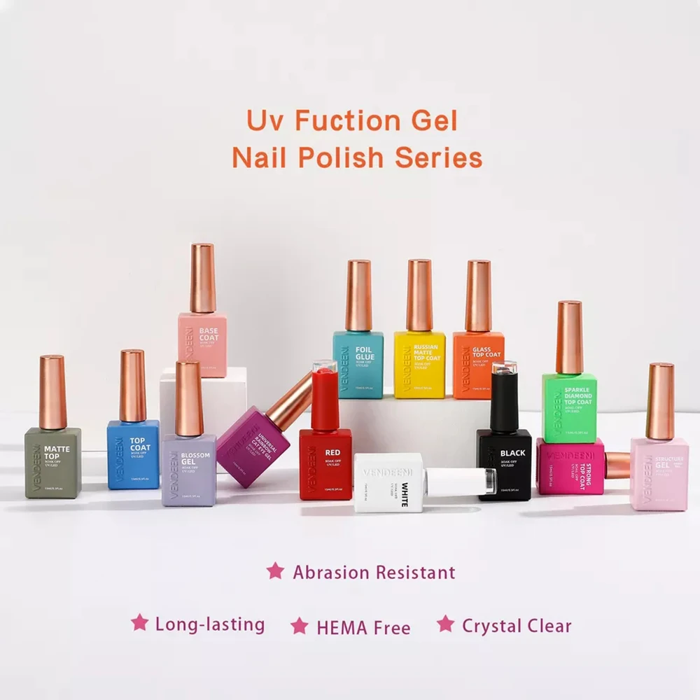 Vendeeni 27 Arten UV-Funktionsgel Nagellack Basislack Chrom Matt Top Coat Blüten-Folientransfer-Gel Universelles Katzenaugen-Gel – Detail 30