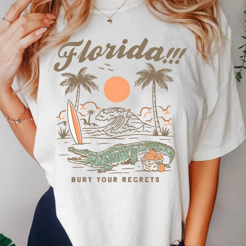 Florida T-shirts Tortured Poets T Shirt TTPD Tee Shirt Summer Vacation Merch T-shirt Women Men Short Sleeve Graphic T Shirts