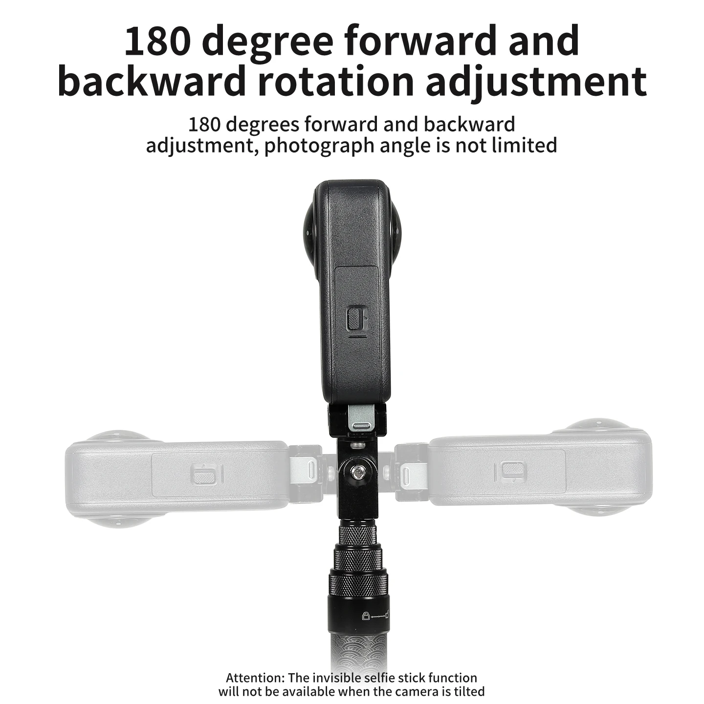 Einziehbares 3M Carbonfaser-Einbeinstativ-Selfie-Stick mit 1/4-Zoll-Stativadapter für Insta360 X6, Magnetic DJI OSMO 360, Pocket4, Action6 Kamera – Detail 4