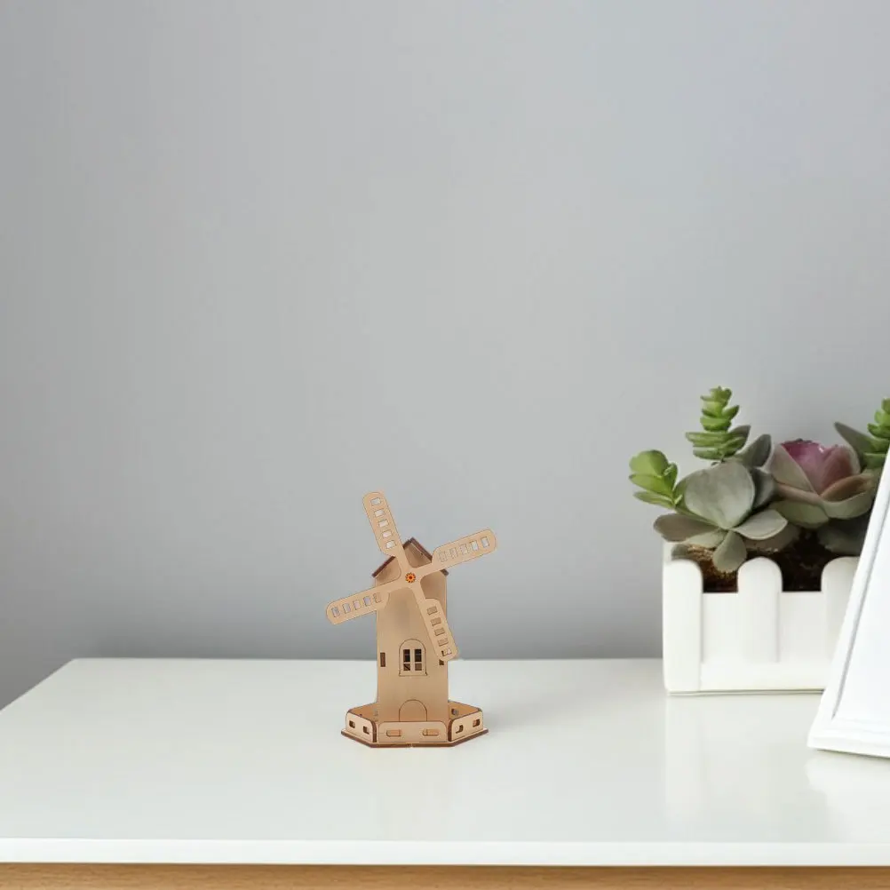 3-delige windmolen op zonne-energie Stem Science Craft Kit DIY houten huis constructie educatief wetenschapsexperiment Project