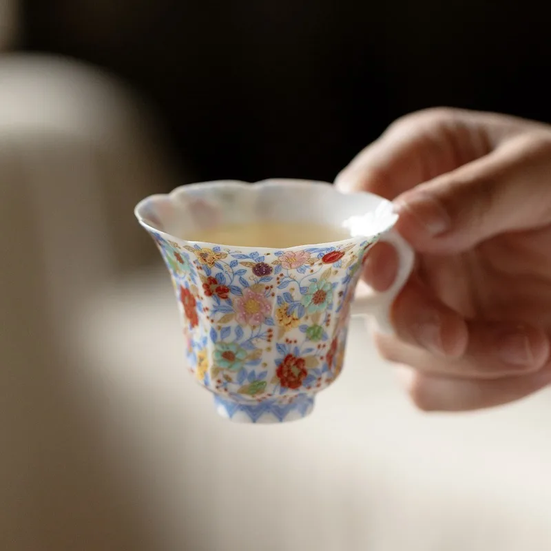 1pc-窯変色セラミックティーカップパステルマスターカップ中国風高級茶セット家の装飾ギフトドリンクウェア