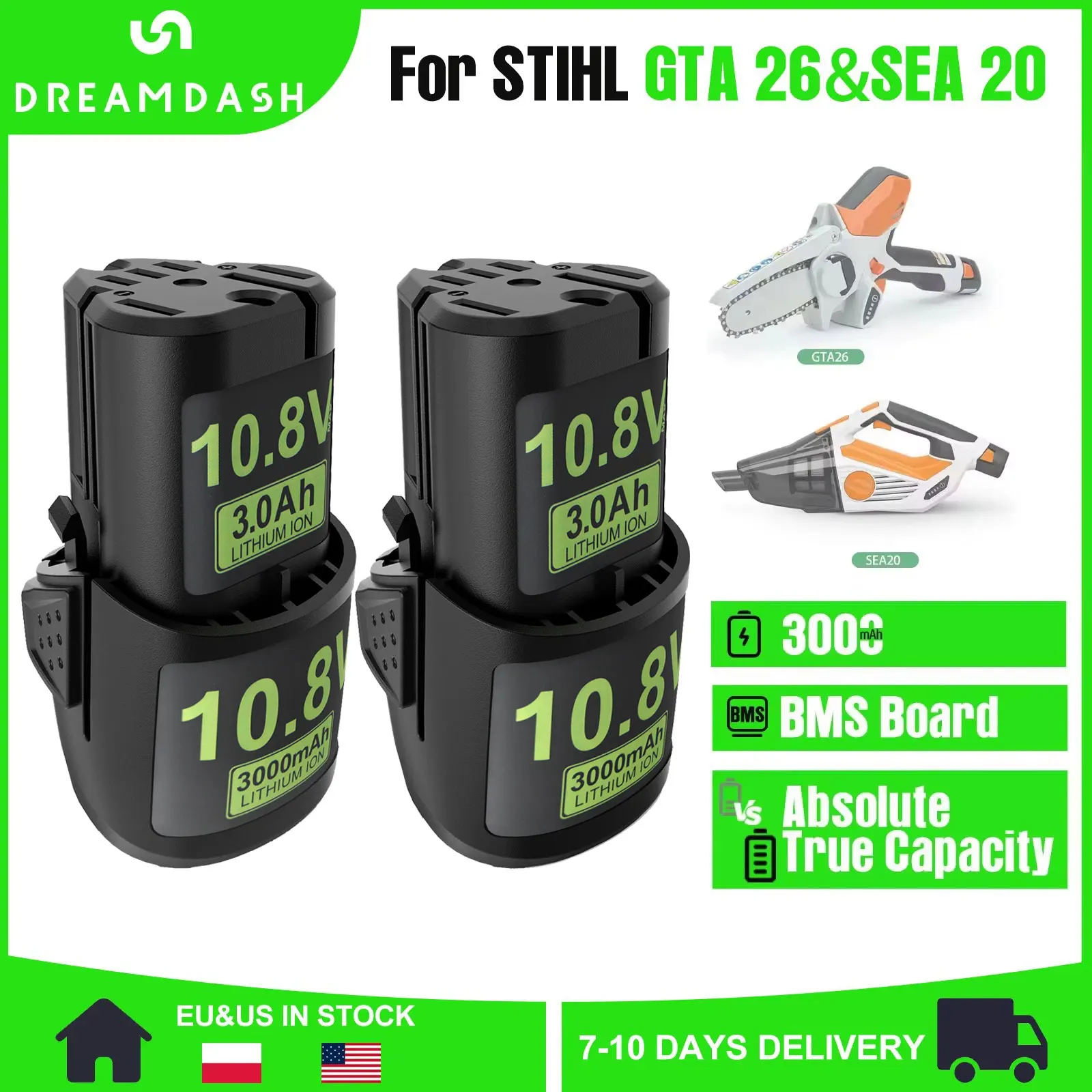 10.8V 3000mAh Lithium-Ion Batterij Compatibel Voor STIHL GTA 26/SEA 20/HSA 25/HSA 26/AS2 10.8V Batterij Power Tools