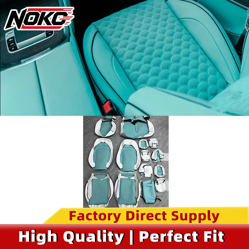Genuine Same Leather Full Interior Kit for Mercedes G-Class W464 W465, Blue Dashboard Cover, Seat Skins, Door Panel Leather Trim