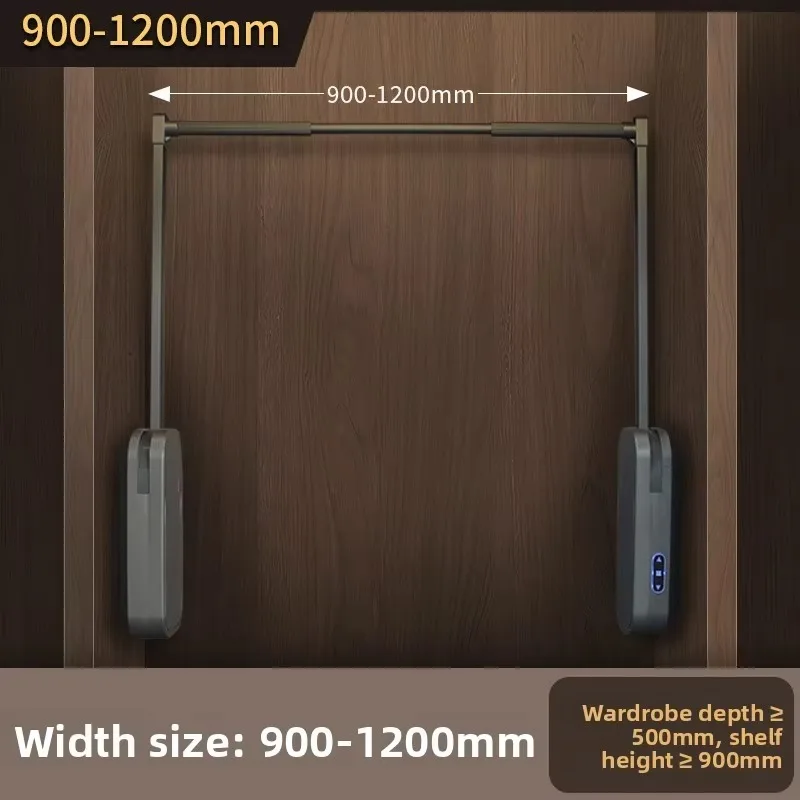 Electric Wardrobe Lift Clothes Rail・Pull-Down Telescopic Hanging Rod・Aluminum Alloy Cabinet Garment Storage Hardware