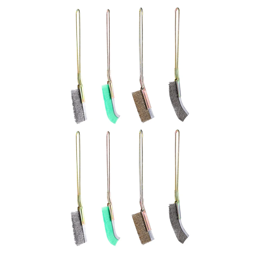 

8pcs Stainless Steel Wire Brushes Blind Angles Cleaning Strong Car Window Groove Tool Solid Door Engine Burnishing Angle Cleaner